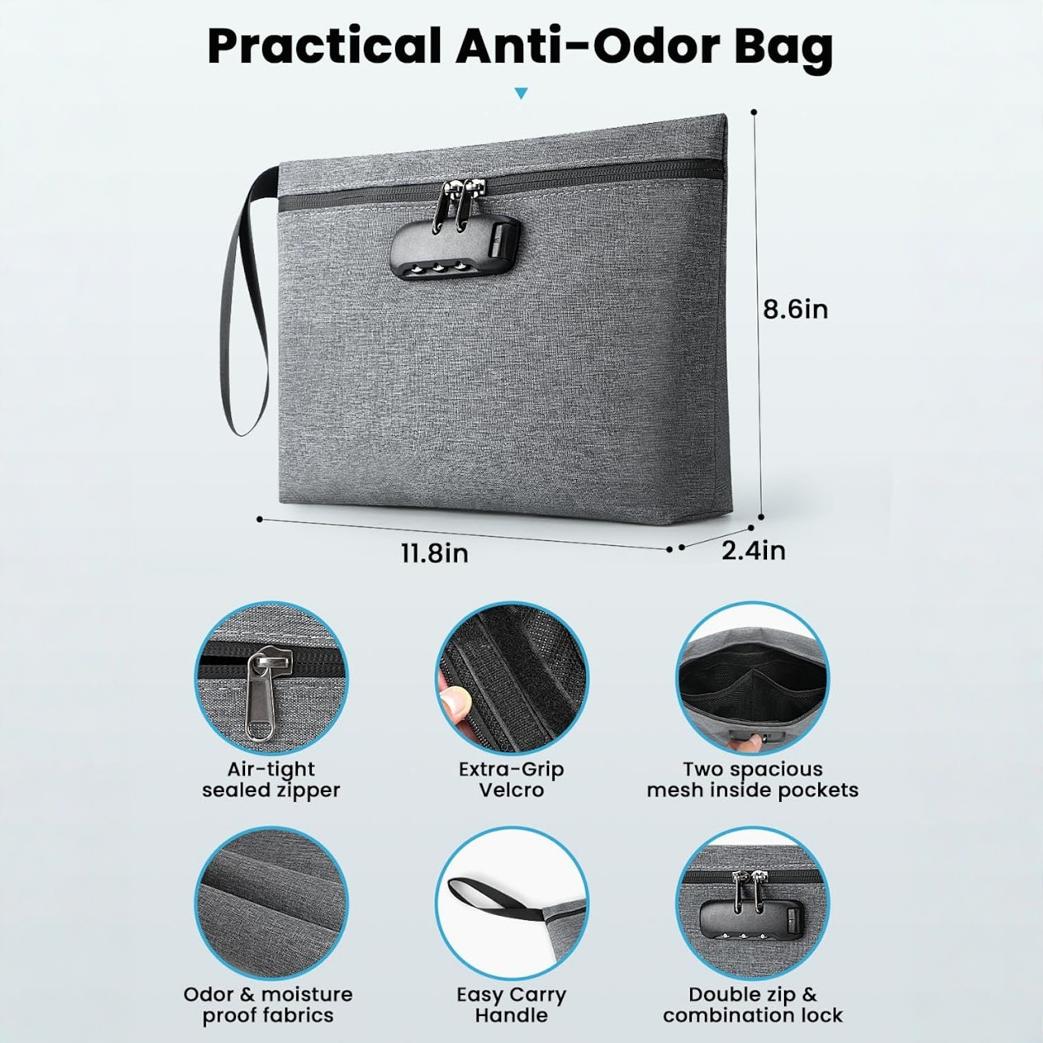 Anti-odor combination lock bag, outdoor anti-odor storage bag, document bag, anti-odor bag, hand-held anti-odor bag
