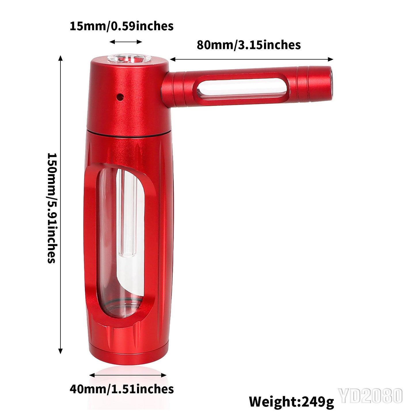 Portable aluminum glass pipe