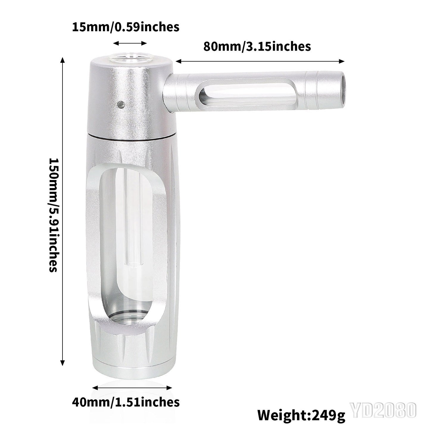Portable aluminum glass pipe